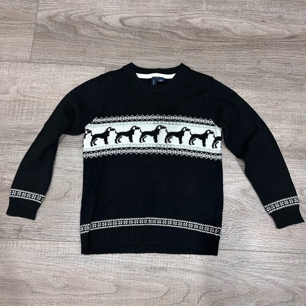 Janie and Jack Black and White Crewneck Sweater